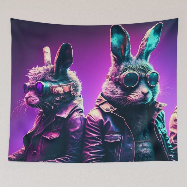 Item preview, Three Cyberpunk Cool Rabbits #7 designed and sold by Artistic Pandas.