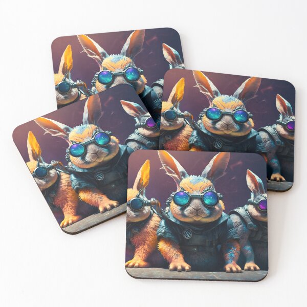 Item preview, Three Cyberpunk Cool Rabbits #9 designed and sold by Artistic Pandas.