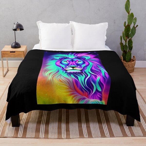 Aperçu de l'œuvre Leo Lion Bioluminescence Esthétique | A.I ENCRE créée et vendue par AI-INK.