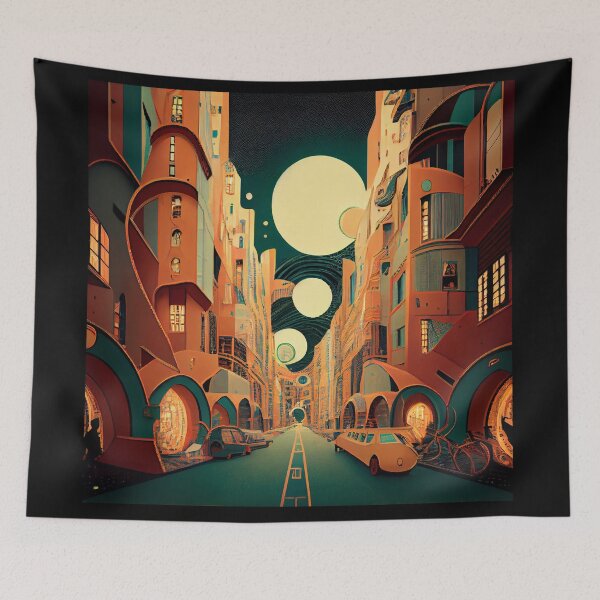 Item preview, Alley of drawings in pastel tones designed and sold by Creativaity.