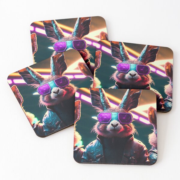 Item preview, Three Cyberpunk Cool Rabbits #12 designed and sold by Artistic Pandas.