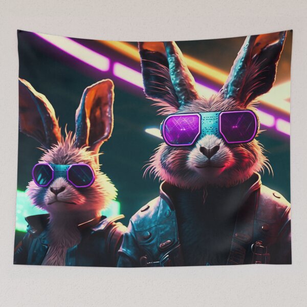 Item preview, Three Cyberpunk Cool Rabbits #12 designed and sold by Artistic Pandas.