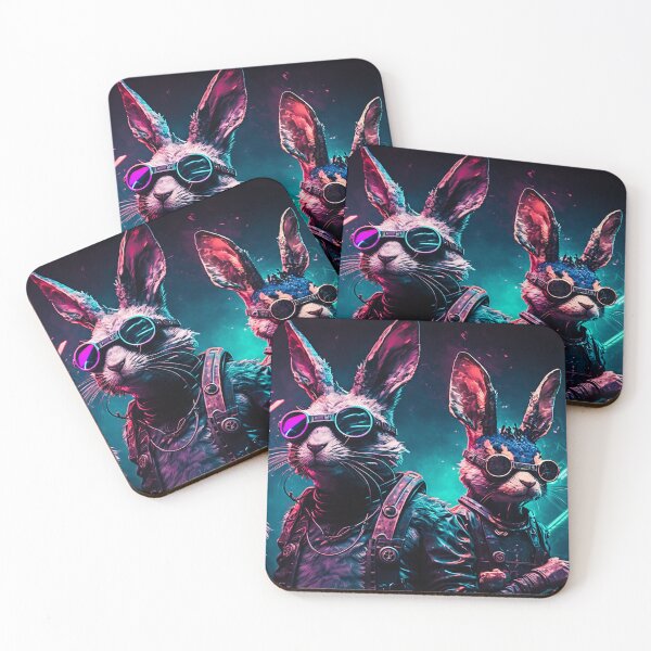 Item preview, Three Cyberpunk Cool Rabbits #8 designed and sold by Artistic Pandas.
