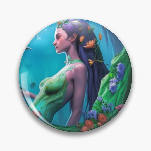 Item preview, the beauty of a siren at sea with flower designed and sold by Artfuls.