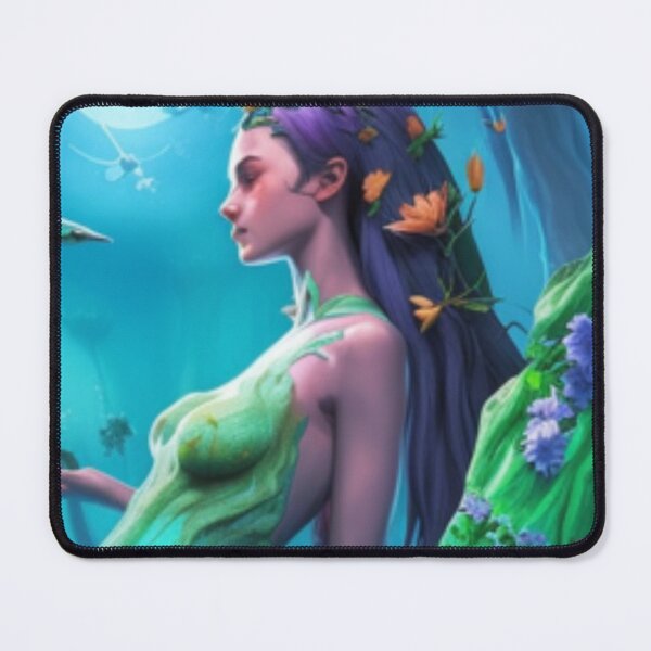 Item preview, the beauty of a siren at sea with flower designed and sold by Artfuls.