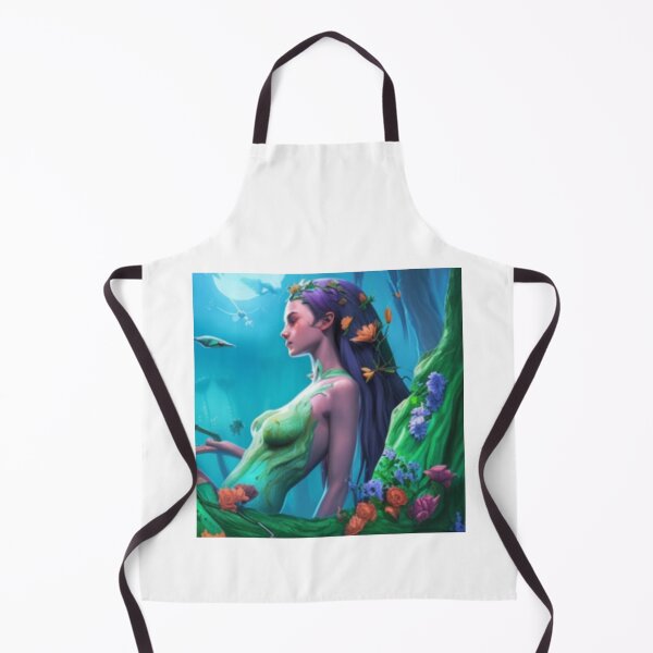 Item preview, the beauty of a siren at sea with flower designed and sold by Artfuls.