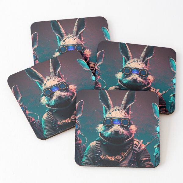 Item preview, Three Cyberpunk Cool Rabbits #11 designed and sold by Artistic Pandas.