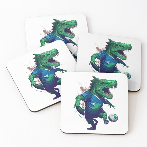 Item preview, a dinosaur playing soccer designed and sold by Printverse Studio.