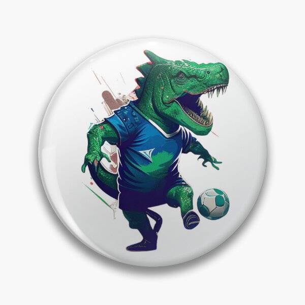 Item preview, a dinosaur playing soccer designed and sold by Printverse Studio.
