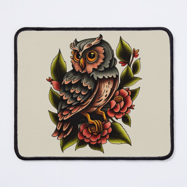 Item preview, Traditional Owl Tattoo designed and sold by TourDePassion.