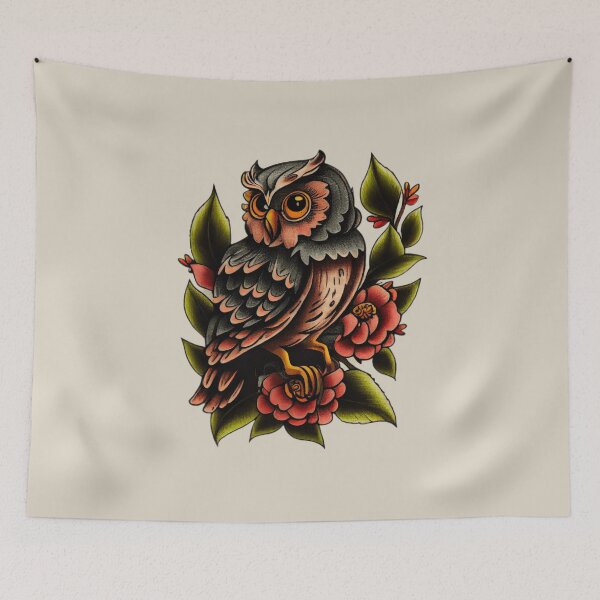 Item preview, Traditional Owl Tattoo designed and sold by TourDePassion.