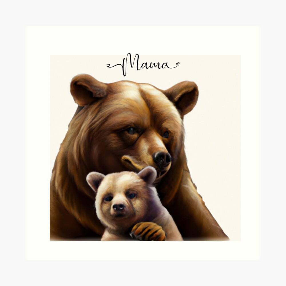 Mama Bear Womens Mama Bear Cute Mama Bear Digital Art by EQ Designs - Pixels