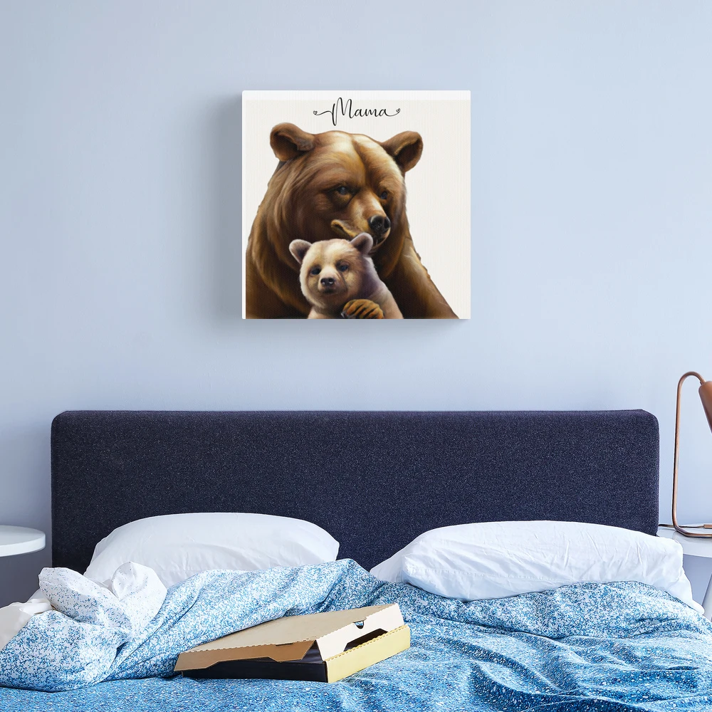 BABY BEAR KISSES,- Mama Bear and Baby Bear - Cute Baby Bear Cub Photos -  Bear Wall Art - Bear Lover Gifts - Bear Wall Art - Nursery Wall Art