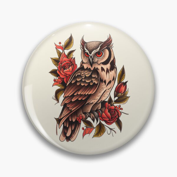 Item preview, Traditional Owl Tattoo designed and sold by TourDePassion.