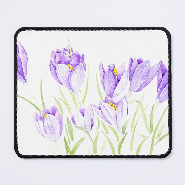 Item preview, purple crocus flowers watercolor hand painted  designed and sold by ColorandColor.