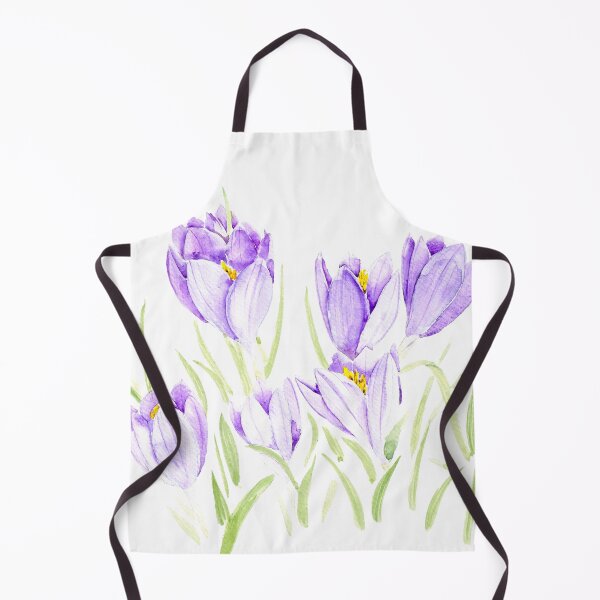 Item preview, purple crocus flowers watercolor hand painted  designed and sold by SelenePaintings .