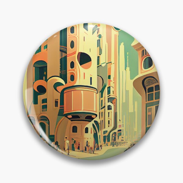 Item preview, Surreal city in pastel tones designed and sold by Creativaity.