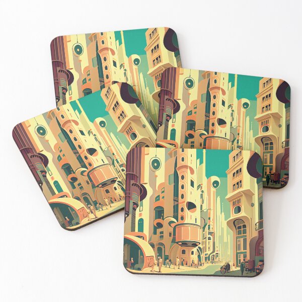 Item preview, Surreal city in pastel tones designed and sold by Creativaity.