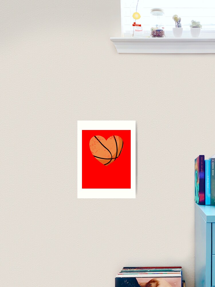 Thumbnail 2 von 3, Kunstdruck, Basketball Heart Valentine Day For Boys Basketball Valentine Gear designt und verkauft von DynamicDesign.