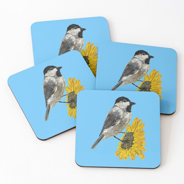 Item preview, Smaller Sized Sunflower With A Chickadee designed and sold by JDFehlauer.