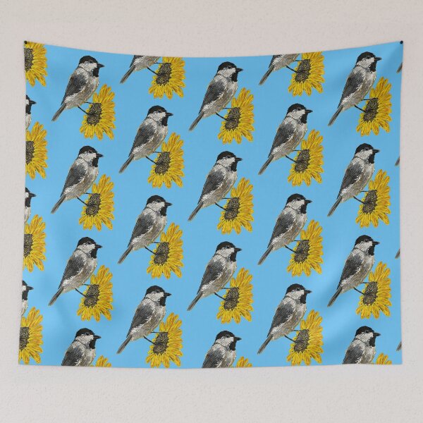 Item preview, Smaller Sized Sunflower With A Chickadee designed and sold by JDFehlauer.