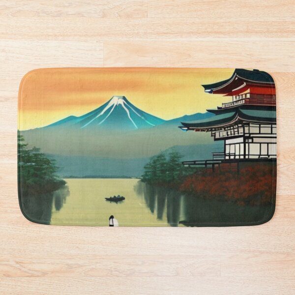 Item preview, Dusk Descending on the Lake - Blackened Peaks - Japanese landscape designed and sold by WBP Mart.