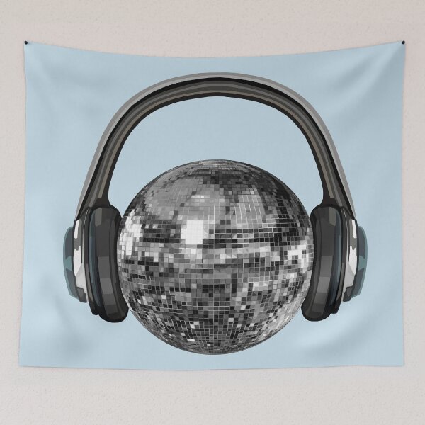 Item preview, Silver Disco Ball with Headphones designed and sold by Deborah Camp.