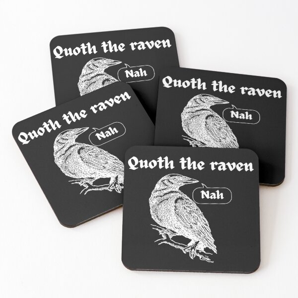 Artikelvorschau, Quoth the Raven, Nah (weiß auf schwarz) entworfen und verkauft von koolaidcupcake.