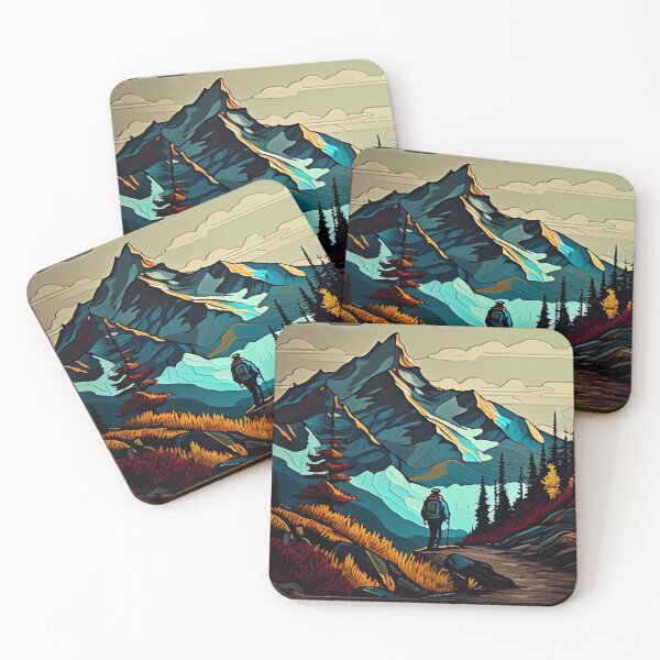 Item preview, Man walking on mountain trail designed and sold by egilsee.