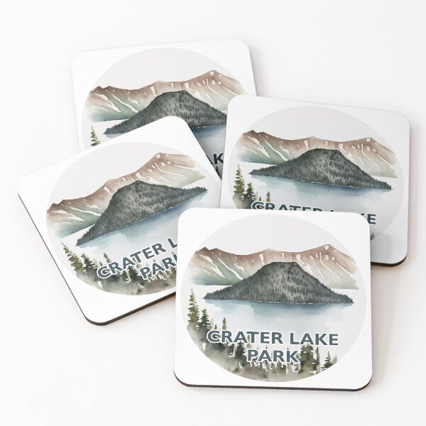 Item preview, Crater Lake National Park Boho Watercolor Circle designed and sold by PikoApparel.