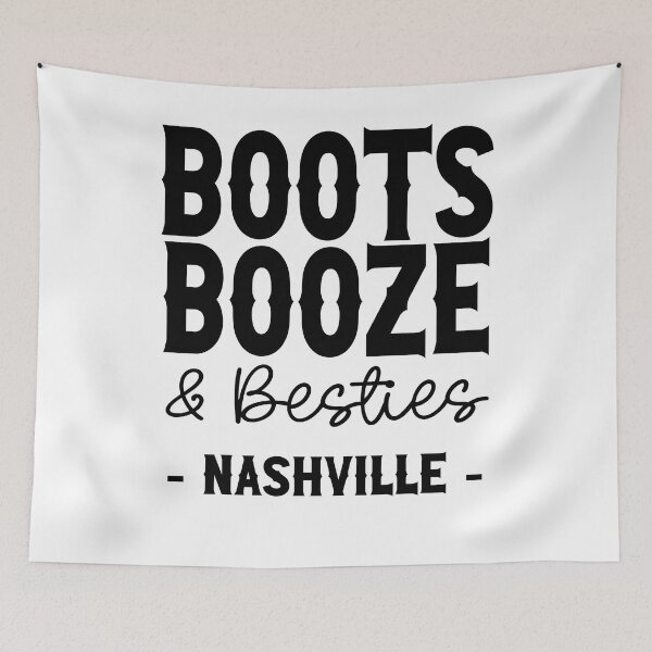 Item preview, Nashville Bachelorette Party Black Boots Booze and Besties Country Western Design designed and sold by mysticblvd.