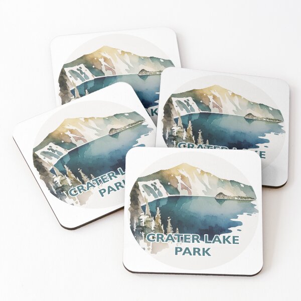Item preview, Crater Lake National Park Boho Watercolor Circle designed and sold by PikoApparel.