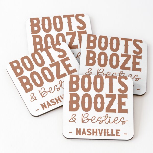 Item preview, Nashville Bachelorette Party Burnt Orange Boots Booze and Besties Country Western Design designed and sold by mysticblvd.
