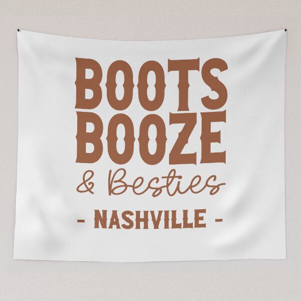 Item preview, Nashville Bachelorette Party Burnt Orange Boots Booze and Besties Country Western Design designed and sold by mysticblvd.