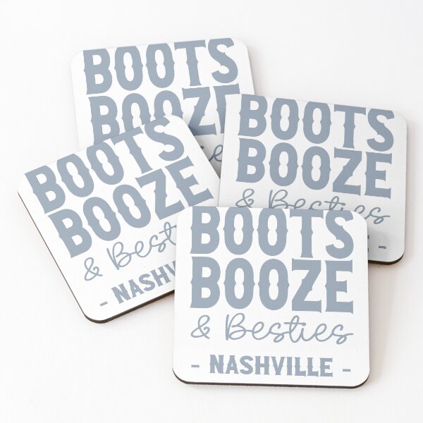 Item preview, Nashville Bachelorette Party Dusty Blue Boots Booze and Besties Country Western Design designed and sold by mysticblvd.