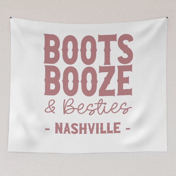Item preview, Nashville Bachelorette Party Dusty Pink Boots Booze and Besties Country Western Design designed and sold by mysticblvd.