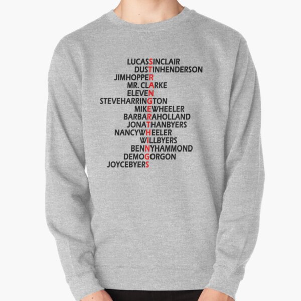 Names of Stranger Things Pullover Sweatshirt