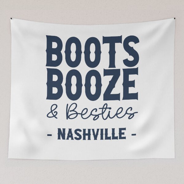Item preview, Nashville Bachelorette Party Navy Blue Boots Booze and Besties Country Western Design designed and sold by mysticblvd.