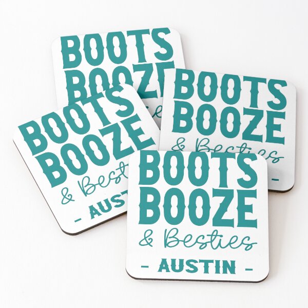 Item preview, Austin Bachelorette Party Teal Boots Booze and Besties Country Western Design designed and sold by mysticblvd.