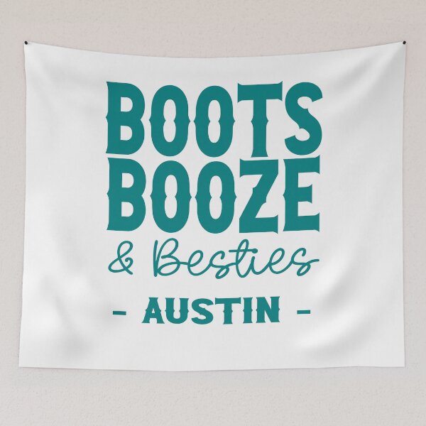 Item preview, Austin Bachelorette Party Teal Boots Booze and Besties Country Western Design designed and sold by mysticblvd.