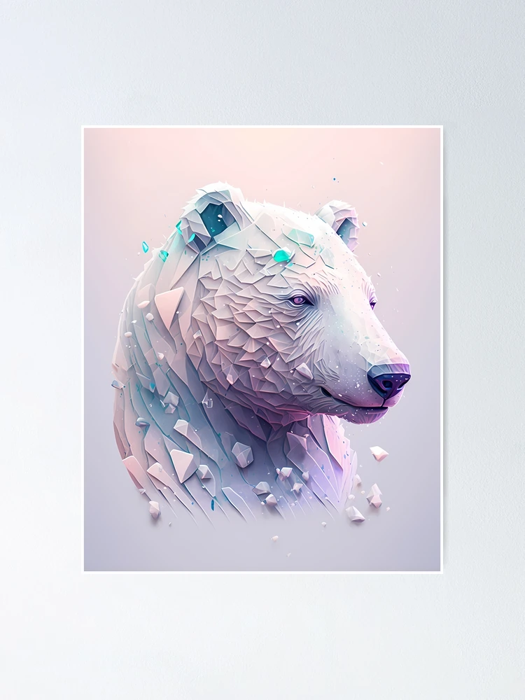 Bis zu 10 % Rabatt-Gutschein Low-poly Polar Bear | Digital Art Digital Print\