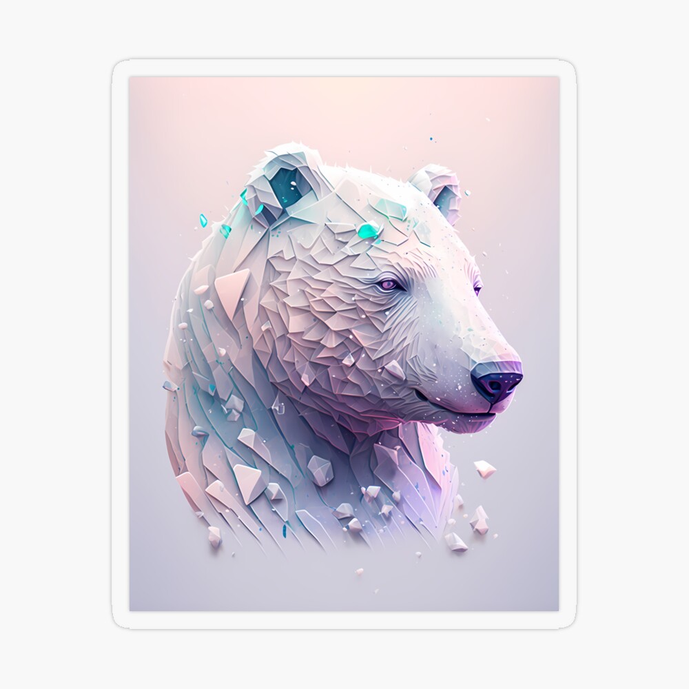 Wall Decor Polar Bear Decal Polygon Art Polar-Bear Stickers White Forest  Animal Nursery Low Poly Animal - Gd-336 - Yahoo Shopping