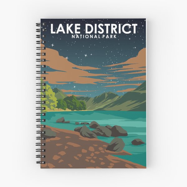 Item preview, Lake District National Park Vintage Minimal Retro Travel Poster at Night designed and sold by Stadify.