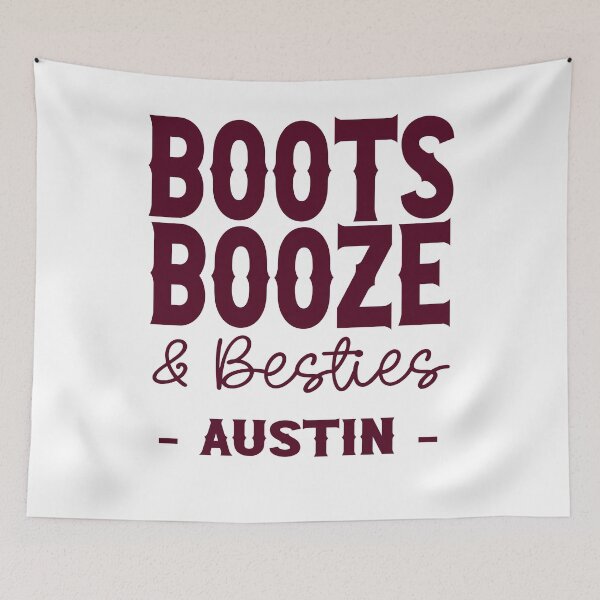 Item preview, Austin Bachelorette Party Burgundy Boots Booze and Besties Country Western Design designed and sold by mysticblvd.