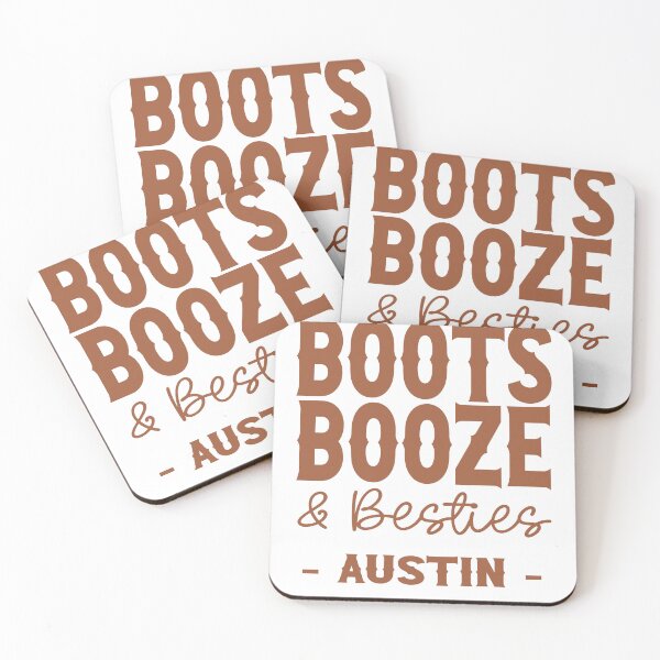 Item preview, Austin Bachelorette Party Burnt Orange Boots Booze and Besties Country Western Design designed and sold by mysticblvd.