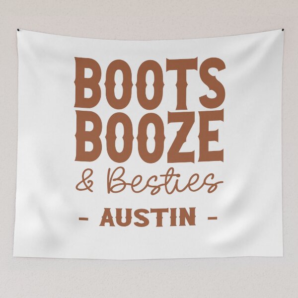 Item preview, Austin Bachelorette Party Burnt Orange Boots Booze and Besties Country Western Design designed and sold by mysticblvd.