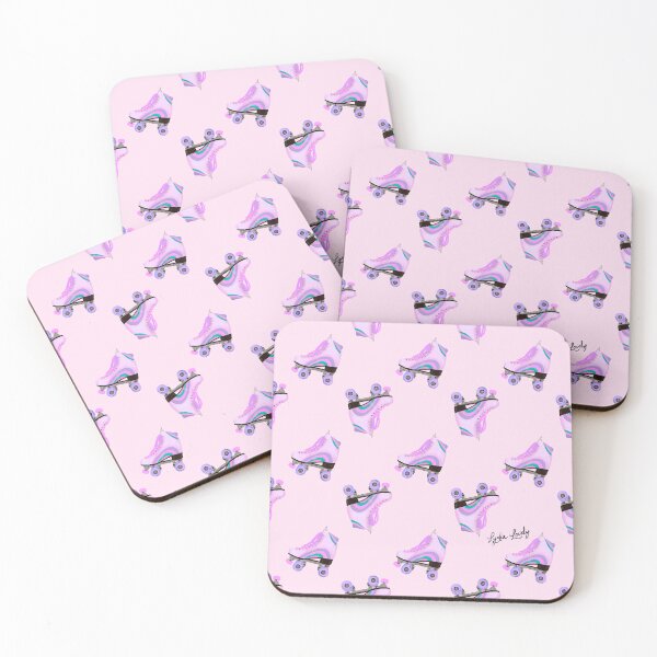 Item preview, Disco roller skates collection pastel purple- pink background designed and sold by Studio Lydia  Lovely.