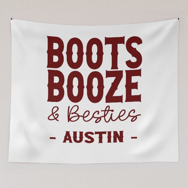 Item preview, Austin Bachelorette Party Dark Red Boots Booze and Besties Country Western Design designed and sold by mysticblvd.