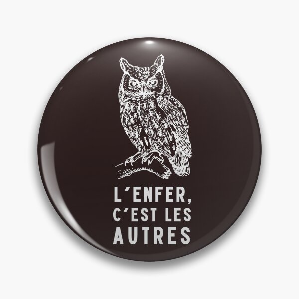 Item preview, owl with a sartre quote: L'enfer c'est les autres designed and sold by artbleed.