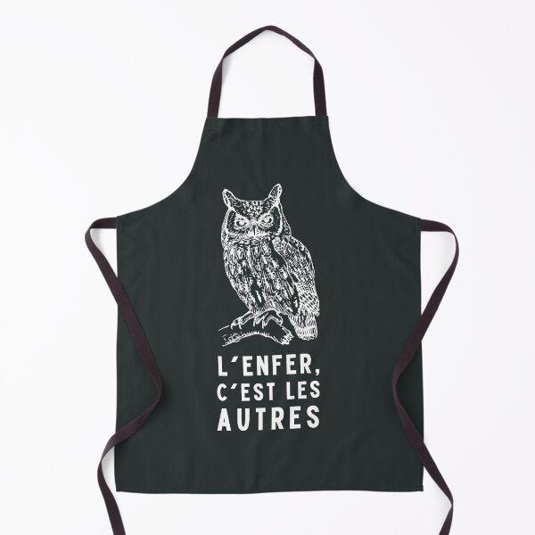 Item preview, owl with a sartre quote: L'enfer c'est les autres designed and sold by artbleed.